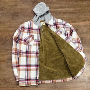 Weatherproof Sherpa Lined Hooded Flannel Shirt Jacket